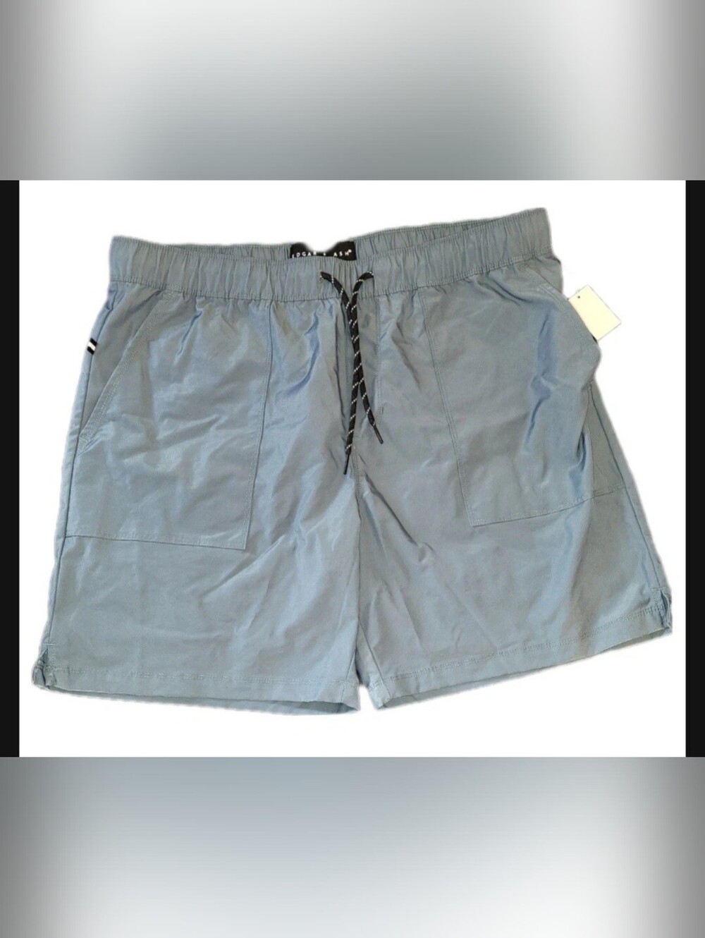 Men's Edgar And Ash Blue Iridescent Activewear Shorts Size Large Drawstring New